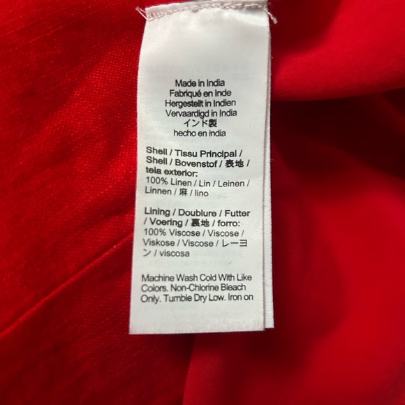 🔥NEW J. Crew Vintage Red Claudia Mini Dress in linen NWT Holidays Gold Buttons - Picture 10 of 11